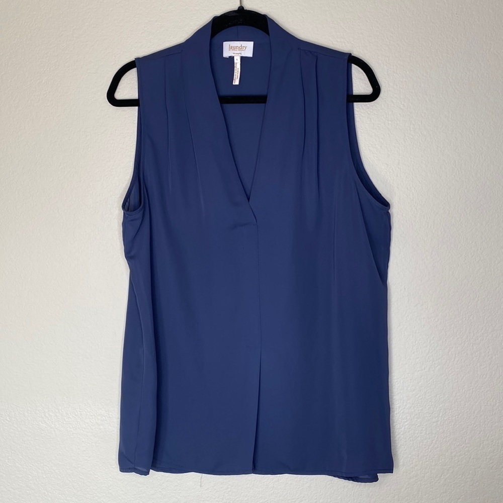 Laundry by Shelli Segal tank blouse large blue